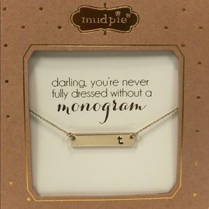 Mud Pie Chelsea Initial t Bar Necklace